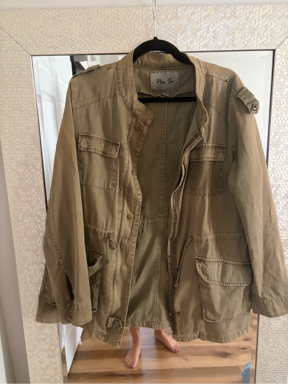Per Se Khaki Cotton Field Jacket